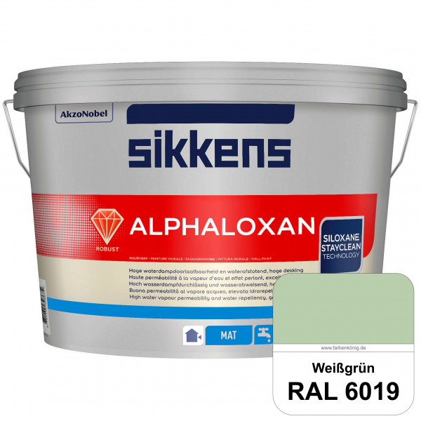 Alphaloxan (RAL 6019 Weißgrün) Professionelle Siliconharz-Fassadenfarbe (außen)