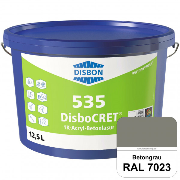 DisboCRET 535 1K-Acryl-Betonlasur (RAL 7023 Betongrau) Schutzbeschichtung für Beton im Außenbereich