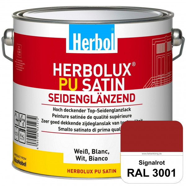 Herbolux PU Satin (RAL 3001 Signalrot) Top-PU-Seidenglanzlack (Innen & Außen)