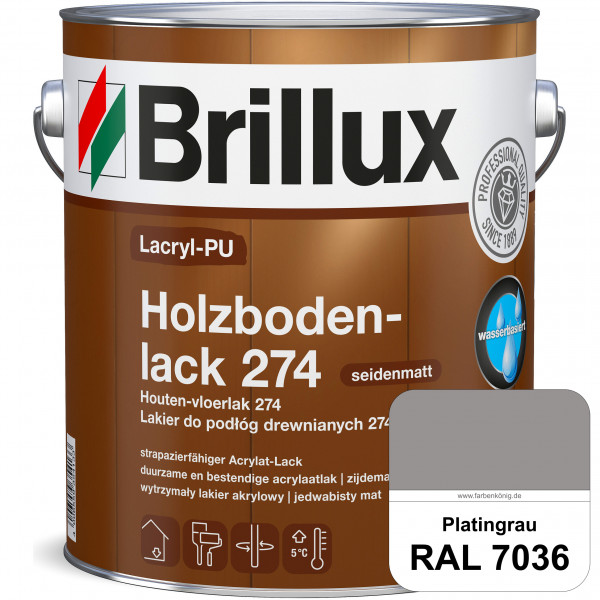 Lacryl-PU Holzbodenlack 274 (RAL 7036 Platingrau) hochwertige & widerstandsfähige, deckende Versiege
