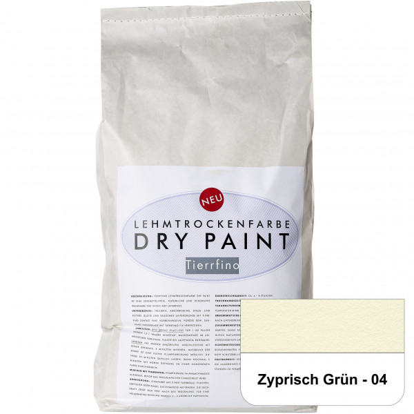 DRY-PAINT Lehmtrockenfarbe - Zyprisch Grün - 04