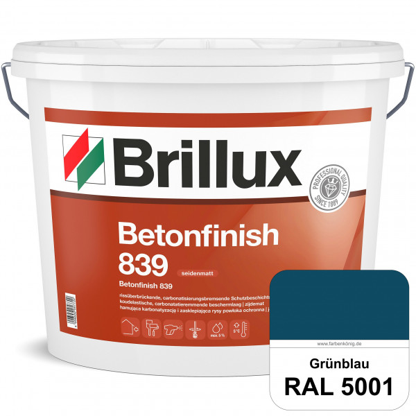 Betonfinish 839 (RAL 5001 Grünblau) elastische Beschichtung zum Schutz rissgefährdeter Betonbauteile