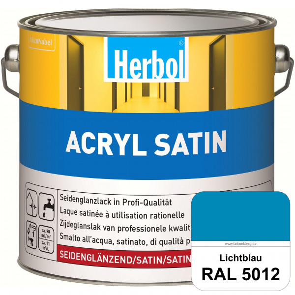 Acryl Satin (RAL 5012 Lichtblau) wasserverdünnbarer seidenglänzender Lack (Innen & Außen)