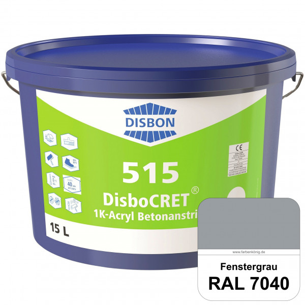 DisboCRET 515 1K-Acryl-Betonanstrich (RAL 7040 Fenstergrau) Hochwertige & rissüberdeckende Schutzbes