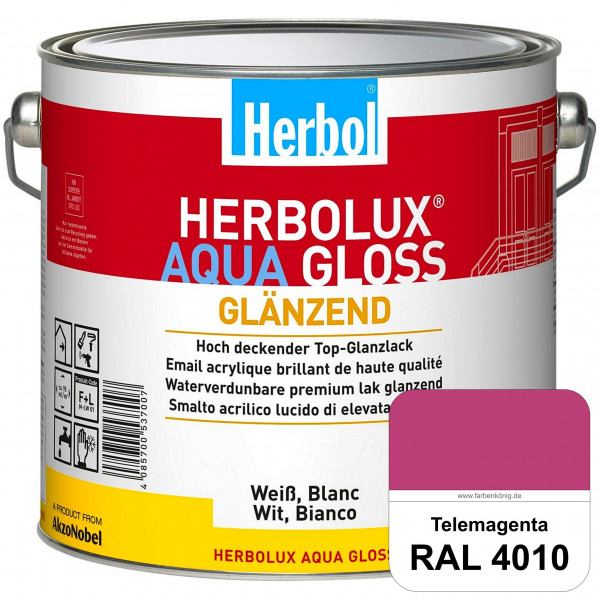 Herbolux Aqua Gloss (RAL 4010 Telemagenta) Wasserverdünnbarer Top-Glanzlack (Innen)