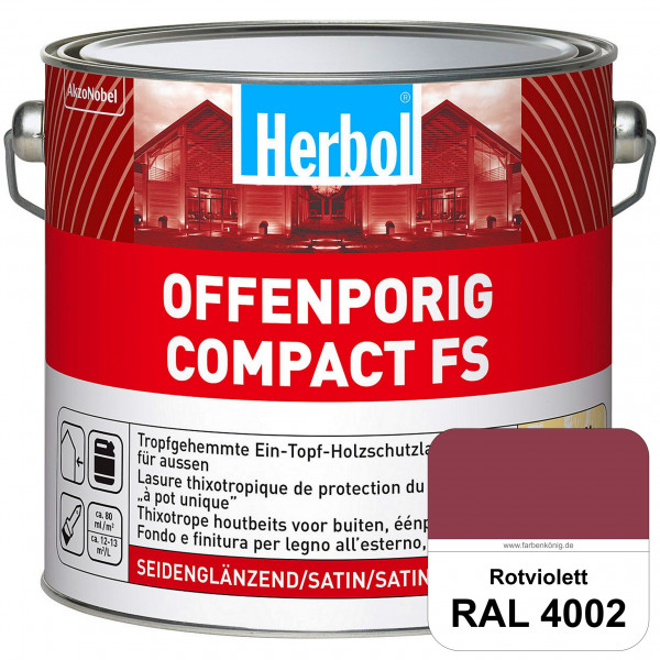 Offenporig Compact FS (RAL 4002 Rotviolett) Rationelle & thixotrope Ein-Topf-Holzlasur (außen)