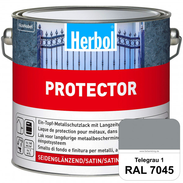Protector (RAL 7045 Telegrau 1) Seidenglänzende Spezialbeschichtung für Eisen- und NE-Metalle (außen