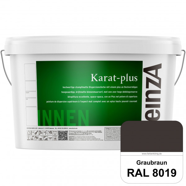 einzA Karat-plus (RAL 8019 Graubraun) Innenwandfarbe mit herausragenden Produkteigenschaften