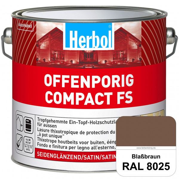 Offenporig Compact FS (RAL 8025 Blassbraun) Rationelle & thixotrope Ein-Topf-Holzlasur (außen)