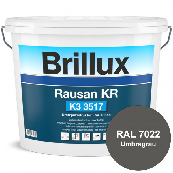 Rausan KR K3 3517 mit Protect (RAL 7022 Umbragrau) Organisch gebundener Kratzputz für wetterbeständi