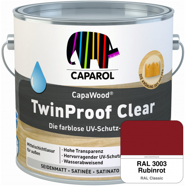 CapaWood® TwinProof Clear (RAL 3003 Rubinrot) - ersetzt Capadur TwinProof