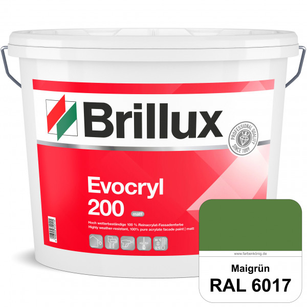 Evocryl 200 (RAL 6017 Maigrün) Verschmutzungsunempfindliche 100% Reinacrylat Fassadenfarbe