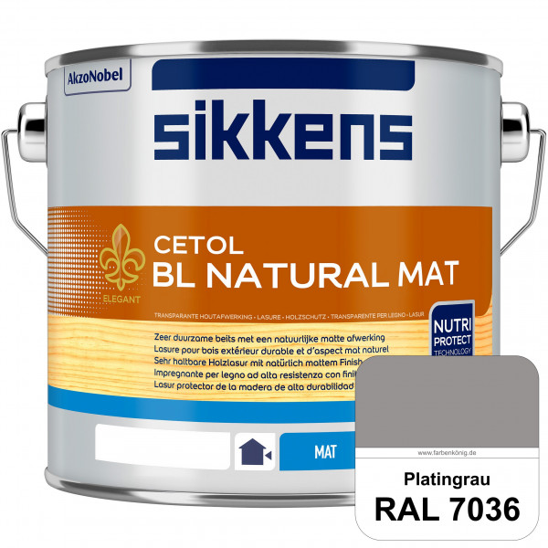 Cetol BL Natural Mat (RAL 7036 Platingrau) Matte, wasserverdünnnbare Dünnschichtlasur