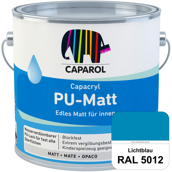 Capacryl PU-Matt (RAL 5012 Lichtblau) tuchmatter & wasserbasierter Lack