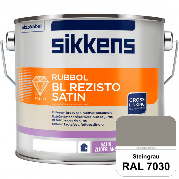 Rubbol BL Rezisto Satin (RAL 7030 Steingrau) seidenglänzender und strapazierfähiger Lack (wasserbasi