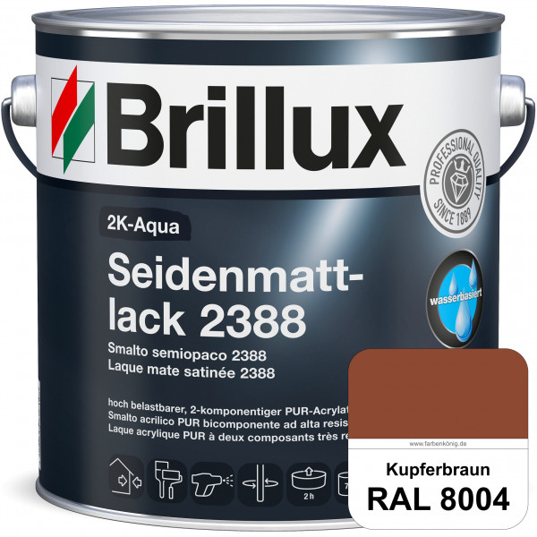 2K-Aqua Seidenmattlack 2388 (RAL 8004 Kupferbraun) mechanisch und chemisch hoch belastbar für außen