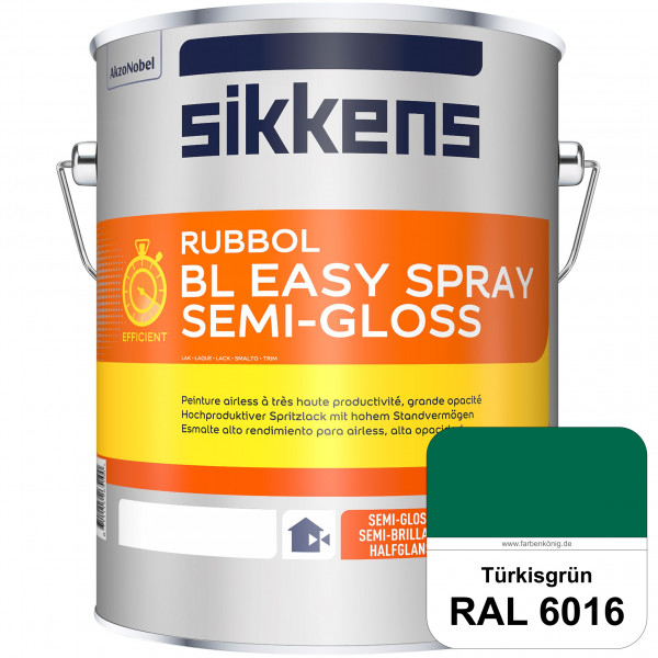 Rubbol BL Easy Spray (RAL 6016 Türrkisgrün) Seidenglänzender Airlesslack (außen & innen)