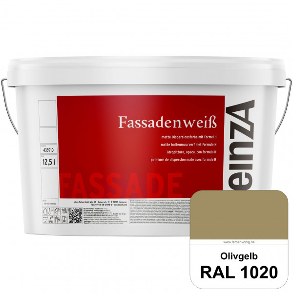 einzA Fassadenweiß (RAL 1020 Olivgelb) Sil-Fassadenfarbe gegen Schmutz & Vergrünung