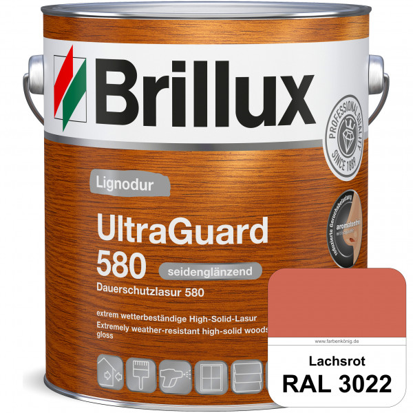 Lignodur UltraGuard 580 (Dauerschutzlasur 580) RAL 3022 Lachsrot