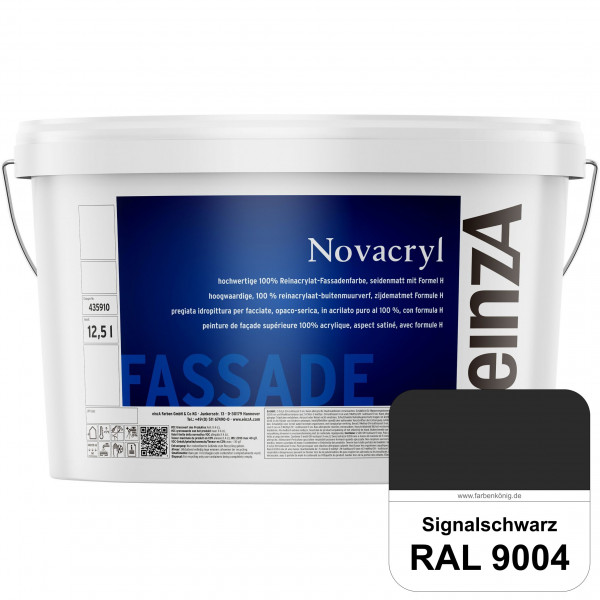 einzA Novacryl (RAL 9004 Signalschwarz) Reinacrylat-Fassadenfarbe, seidenmatt