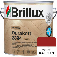 2K-Aqua Durakett 2394 (RAL 3001 Signalrot) Wasserbasierter 2K-Versiegelung für Parkettfußböden, Diel