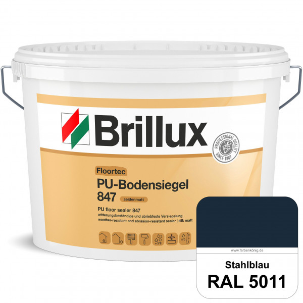 Floortec PU-Bodensiegel ELF 847 (RAL 5011 Stahlblau) seidenmatt, witterungsbeständig, außen & innen
