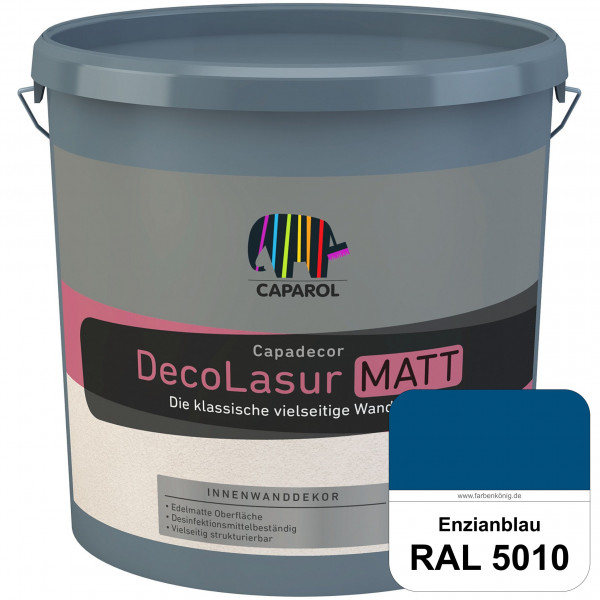 Capadecor DecoLasur Matt (RAL 5010 Enzianblau) Matte Lasurfarbe auf Dispersionsbasis (innen)