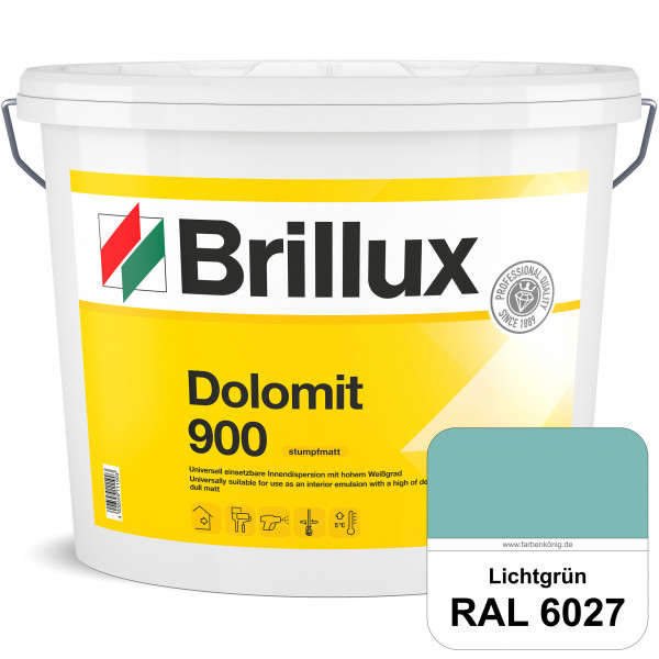 Dolomit 900 (RAL 6027 Lichtgrün) stumpfmatte Innen-Dispersionsfarbe mit gutem Deckvermögen