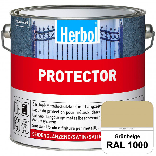 Protector (RAL 1000 Grünbeige) Seidenglänzende Spezialbeschichtung für Eisen- und NE-Metalle (außen)