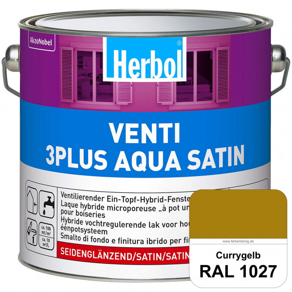 Venti 3Plus Aqua Satin (RAL 1027 Currygelb) wasserbasierter & feuchtigkeitregulierender Ein-Topf-Fen