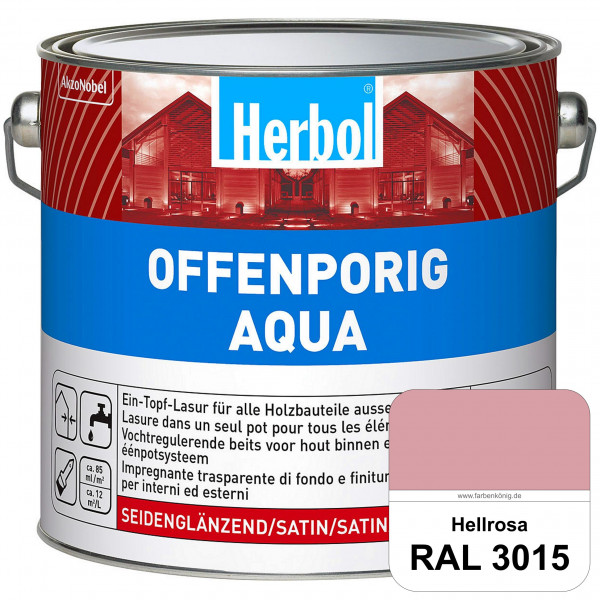Offenporig Aqua (RAL 3015 Hellrosa) Wasserverdünnbar & hochwertige Ein-Topf-Holzlasur - Feuchteschut