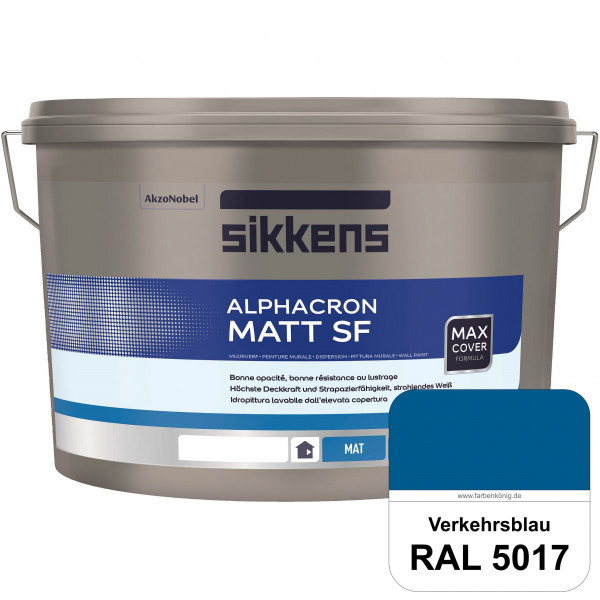 Alphacron Matt SF (RAL 5017 Verkehrsblau) stumpfmatte & hochwertige Premium-Wandfarbe (innen)