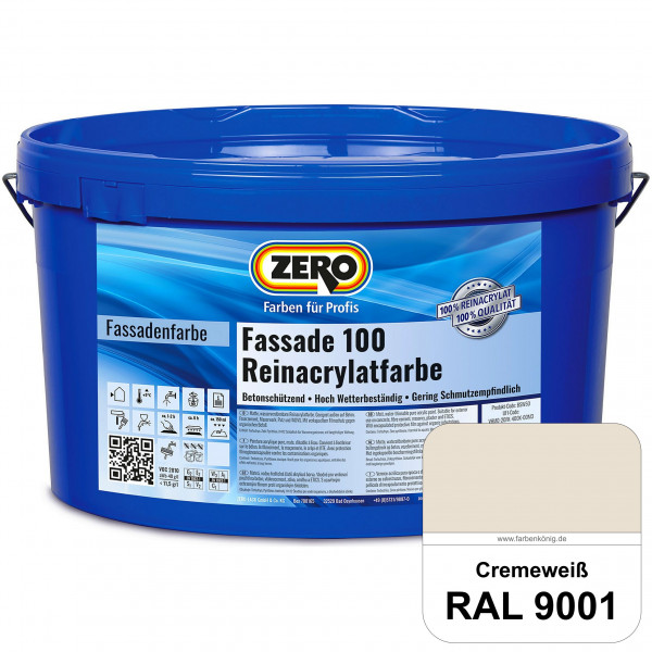 Fassade 100 Reinacrylatfarbe (RAL 9001 Cremeweiß)