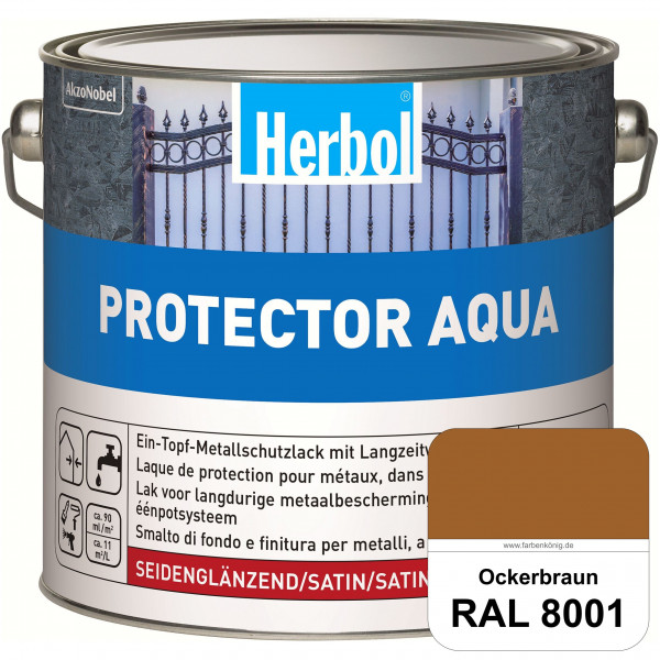 Protector Aqua (RAL 8001 Ockerbraun) Lack für Eisen, Stahl und NE-Metalle (Innen&Außen)