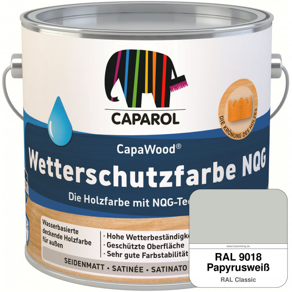 CapaWood® Wetterschutzfarbe NQG (RAL 9018 Papyrusweiß) - ersetzt Capadur Wetterschutzfarbe NQG
