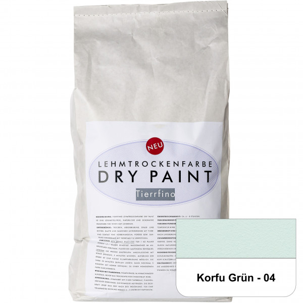DRY-PAINT Lehmtrockenfarbe - Korfu Grün - 04