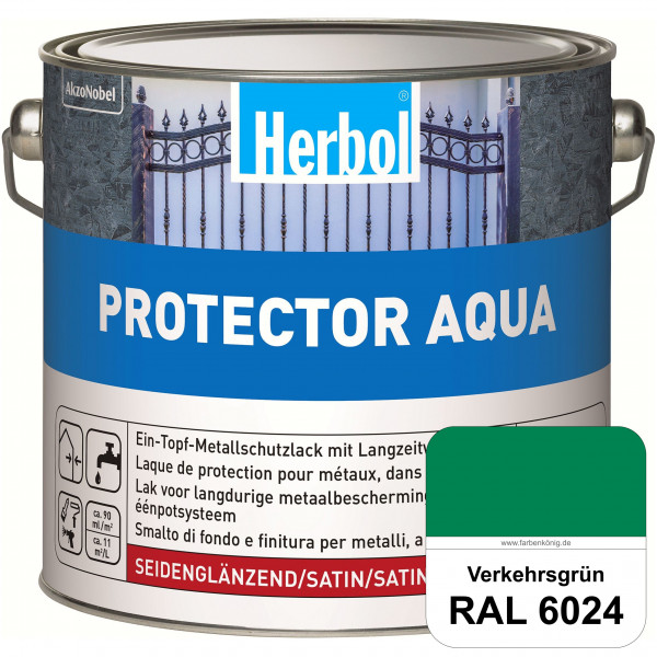 Protector Aqua (RAL 6024 Verkehrsgrün) Lack für Eisen, Stahl und NE-Metalle (Innen&Außen)