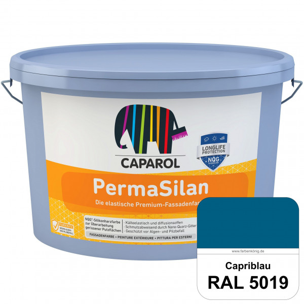 PermaSilan (RAL 5019 Capriblau) Elastische, diffusionsoffene Fassadenfarbe mit integrierter Nano-Qua