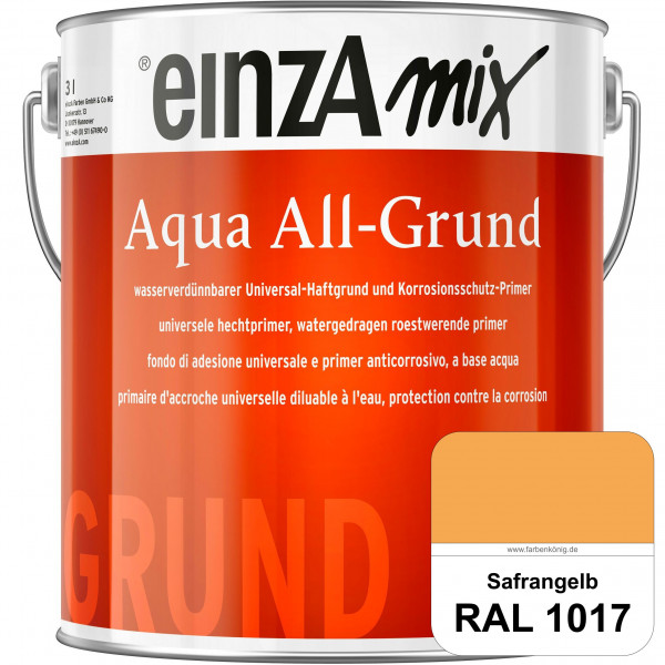 einzA Aqua All-Grund (RAL 1017 Safrangelb) Wasserverdünnbarer Haftgrund & Korrosionsschutz-Primer