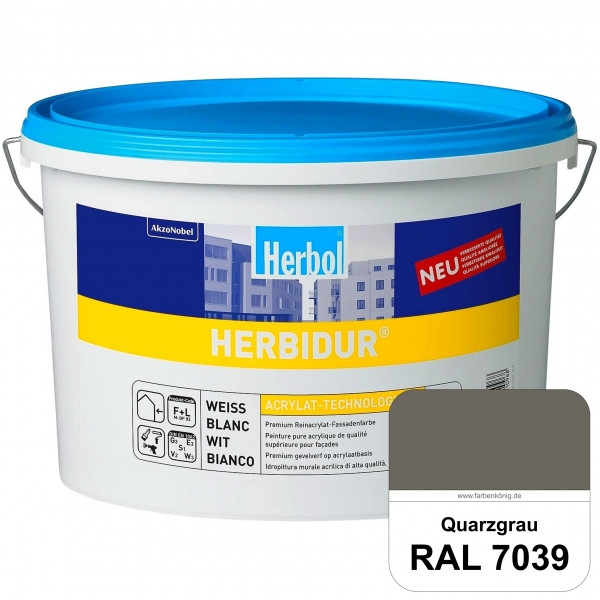 Herbidur (RAL 7039 Quarzgrau) Reinacrylat-Fassadenfarbe mit Langzeitwetterschutz