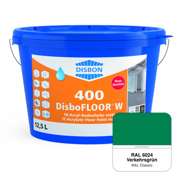DisboFLOOR W 400 1K-Acryl-Bodenfarbe (RAL 6024 Verkehrsgrün)