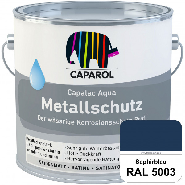 Capalac Aqua Metallschutz (RAL 5003 Saphirblau) wasserbasierter Korrosionsschutz für Stahl & verzink