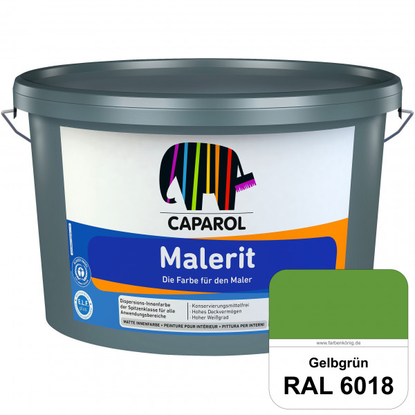 Malerit E.L.F. (RAL 6018 Gelbgrün) matte Innenfarbe für Neu- & Renovierungsanstriche