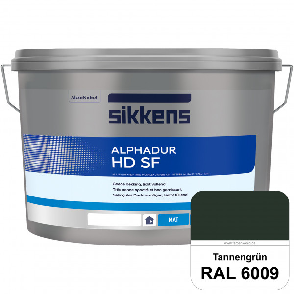 Alphadur HD SF (RAL 6009 Tannengrün) matte hochdeckende waschbeständige Innenwandfarbe