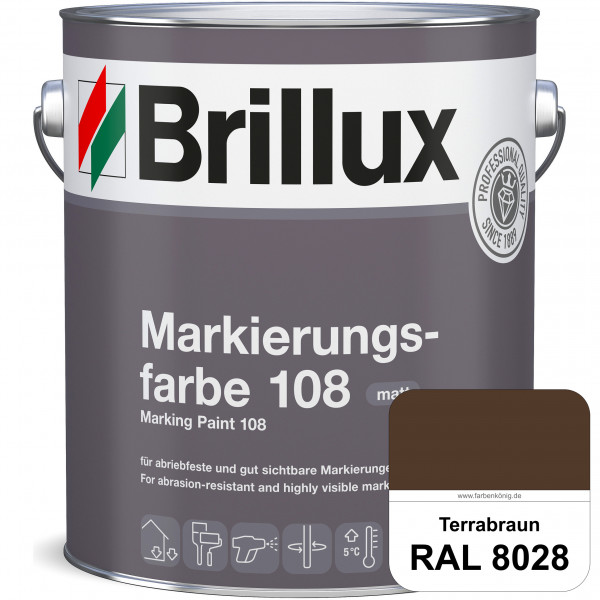 Markierungsfarbe 108 (RAL 8028 Terrabraun) Markierungsfarbe für Asphalt, Betonböden, Zementestrichen