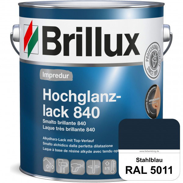 Impredur Hochglanzlack 840 (RAL 5011 Stahlblau) für Holz- und Metallflächen (löselmittelhaltig) inne