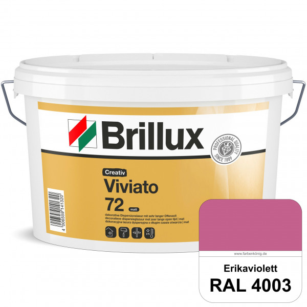 Creativ Viviato 72 (RAL 4003 Erikaviolett) Tuchmatte Dispersionslasur für die dekorative Wandgestalt