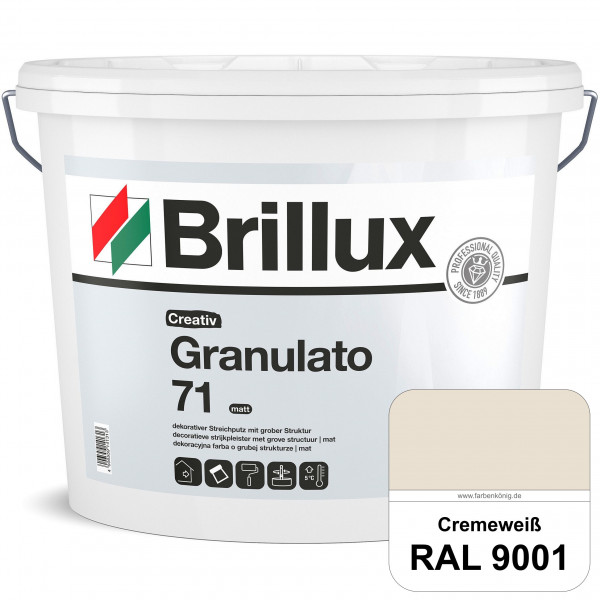 Creativ Granulato 71 (RAL 9001 Cremeweiß) Verarbeitungsfertige, quarzgefüllte Dispersionsfarbe für d