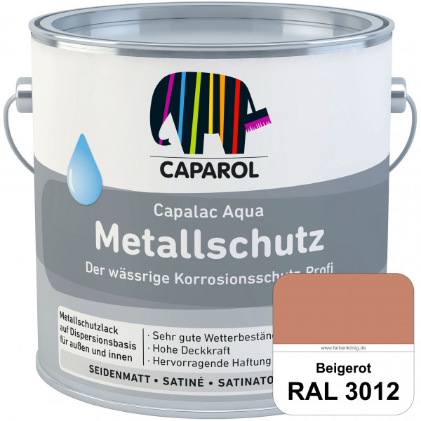 Capalac Aqua Metallschutz (RAL 3012 Beigerot) wasserbasierter Korrosionsschutz für Stahl & verzinkte