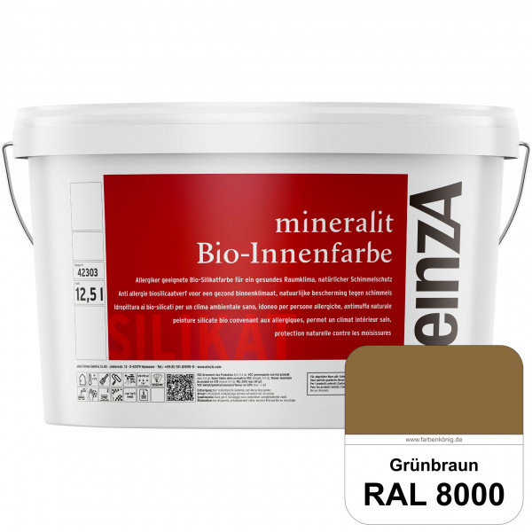einzA mineralit Bio-Innenfarbe (RAL 8000 Grünbraun) Bio-Silikat-Innenfarbe gemäß VOB DIN 18 363